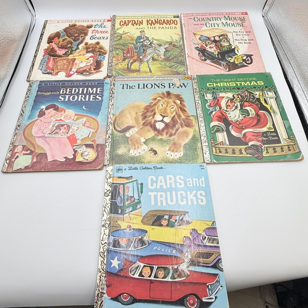 Vintage Little Golden Books Lot of 7 The Three Bears Richard Scarry 1948-1960s